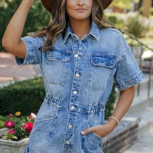 Free People Denim Romper, size small!